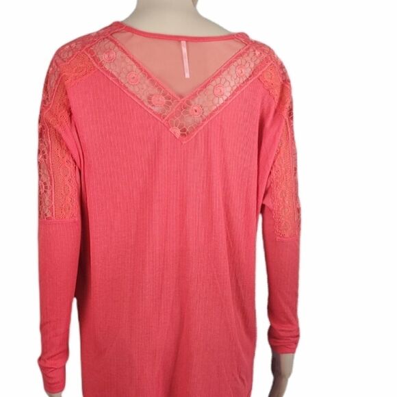 NWT Free People Orangish Red Lola Boho Top - Picture 5 of 8
